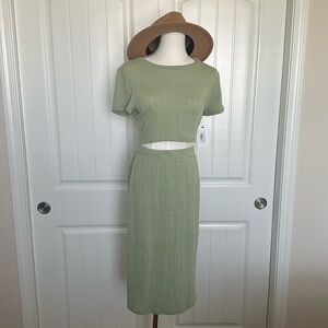 Sage skirt set